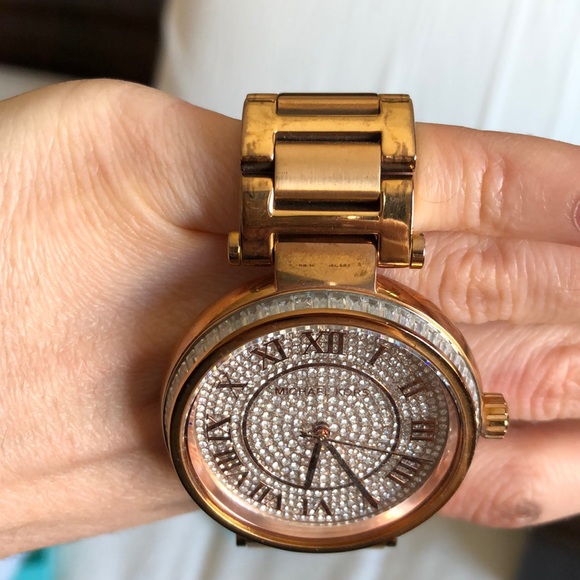 MICHAEL KORS ROSE GOLD DIAMOND FACE WATCH - Picture 5 of 10